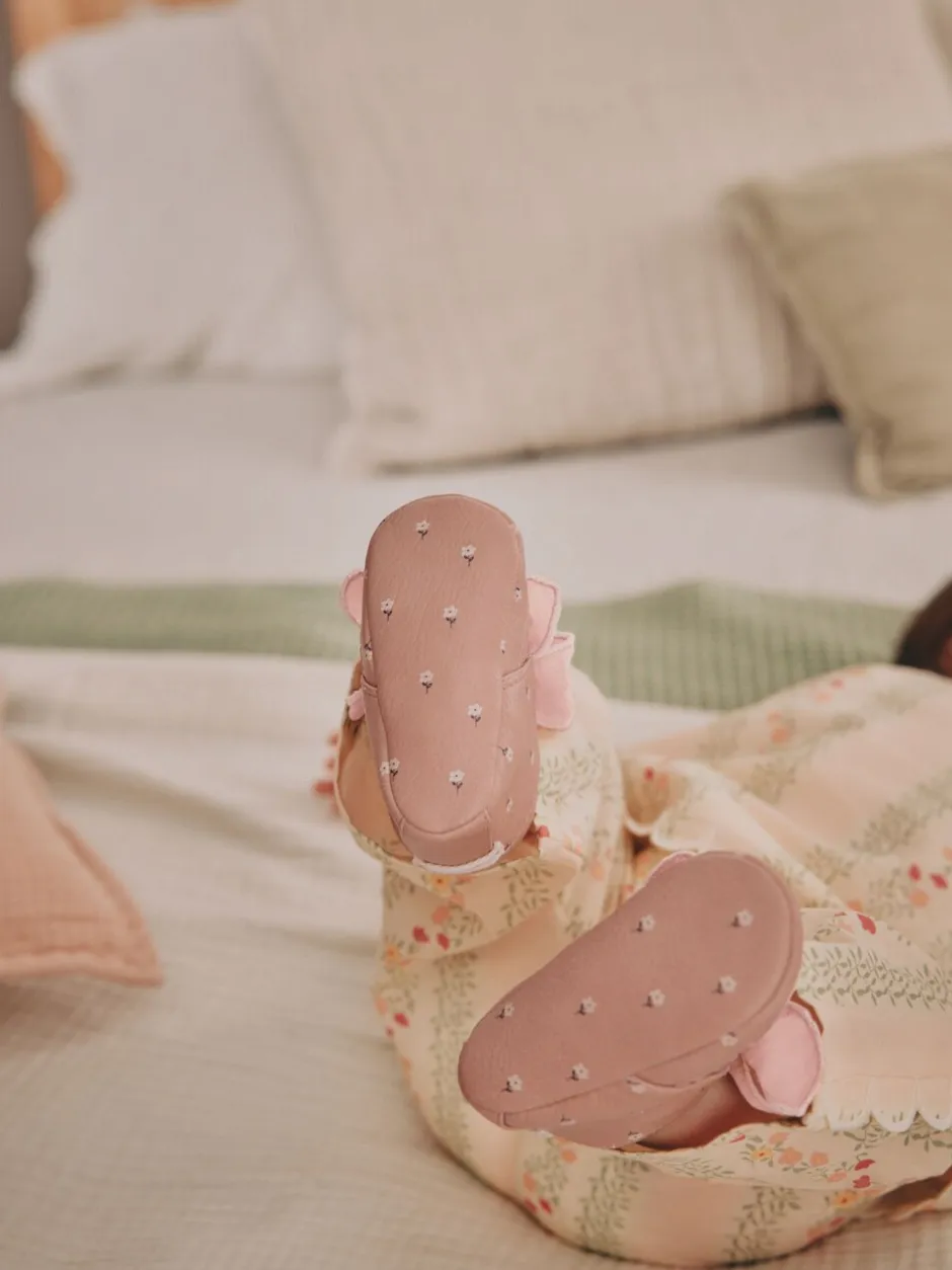Boots*Next - Babylaarzen met bloemenprint (0-18 mnd) Roze-roestbruin