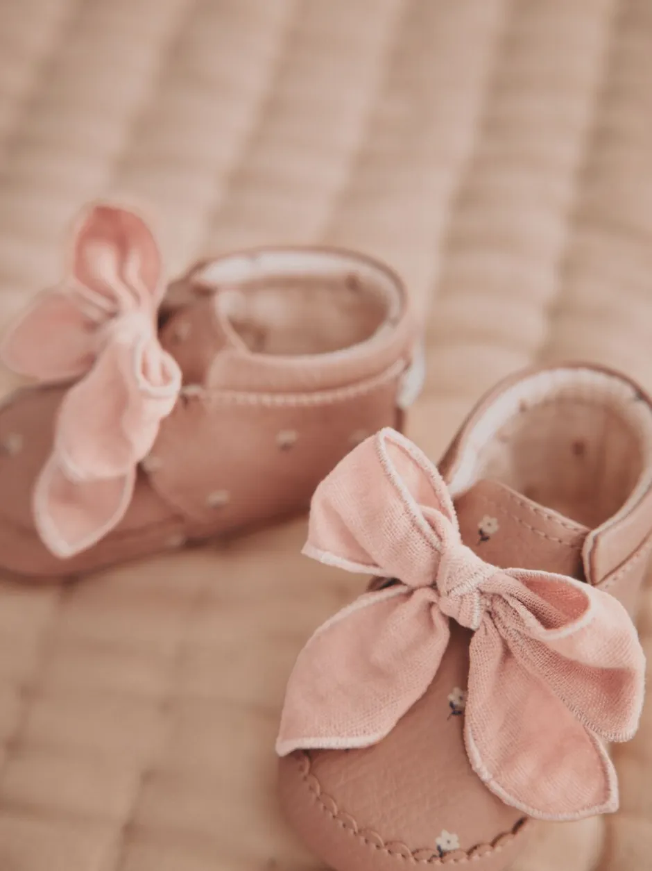 Boots*Next - Babylaarzen met bloemenprint (0-18 mnd) Roze-roestbruin