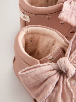 Boots*Next - Babylaarzen met bloemenprint (0-18 mnd) Roze-roestbruin