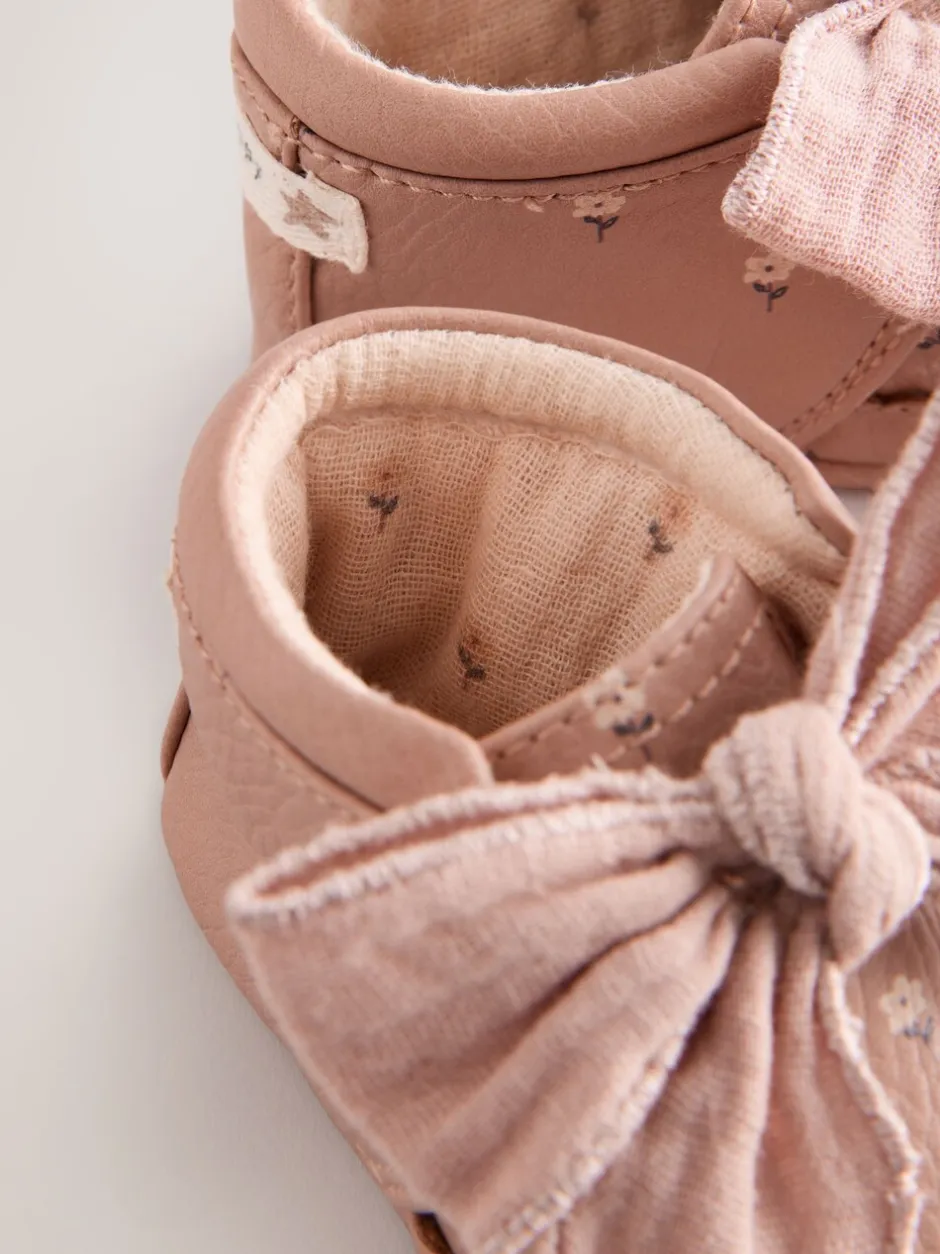 Boots*Next - Babylaarzen met bloemenprint (0-18 mnd) Roze-roestbruin