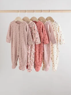 Babypakjes En Babypyjama's*Next Roze/roestbruin met fijne bloemenprint - Set van 5 babypyjama's (0-2jr)