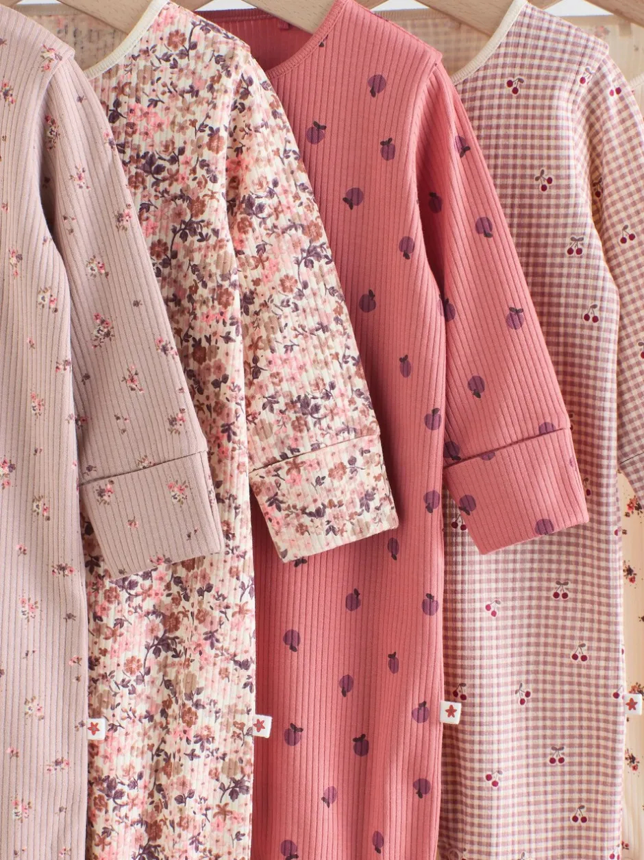 Babypakjes En Babypyjama's*Next Roze/roestbruin met fijne bloemenprint - Set van 5 babypyjama's (0-2jr)