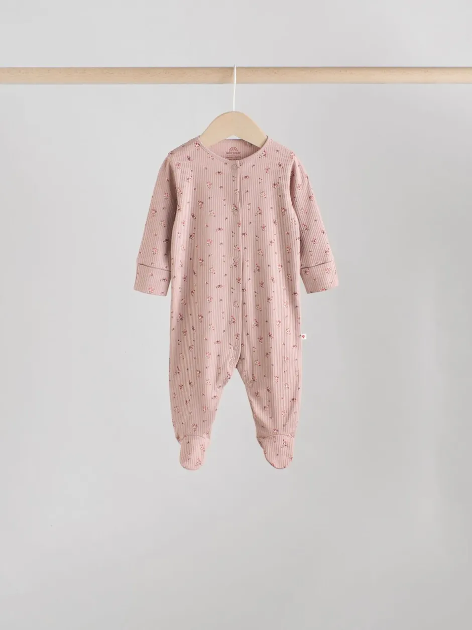 Babypakjes En Babypyjama's*Next Roze/roestbruin met fijne bloemenprint - Set van 5 babypyjama's (0-2jr)