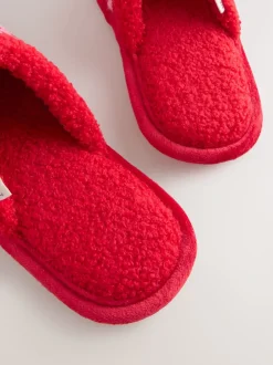 Pantoffels|Next Roze/rood - Borg Mule Check Heart Slippers