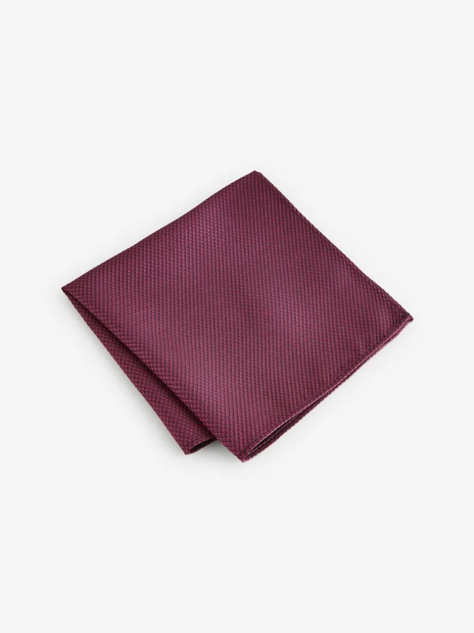 Stropdassen En Pochets|Next Rozerood - Set met textuurrijke stropdas en pochet