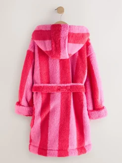 Kamerjassen|Next Roze/rood gestreept - Teddy fleece kamerjas (9mnd -16jr)