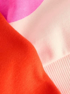 Sets En Combisets|Truien En Breisels*Next Roze/rood met hart - Set van sweatshirt en joggingbroek met rechte wijde pijpen (3mnd -7jr)