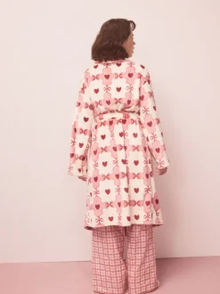 Badjassen|Alle Nacht- En Loungekleding|Next - Superzachte kamerjas Roze/rood met hart