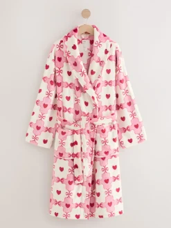 Badjassen|Alle Nacht- En Loungekleding|Next - Superzachte kamerjas Roze/rood met hart