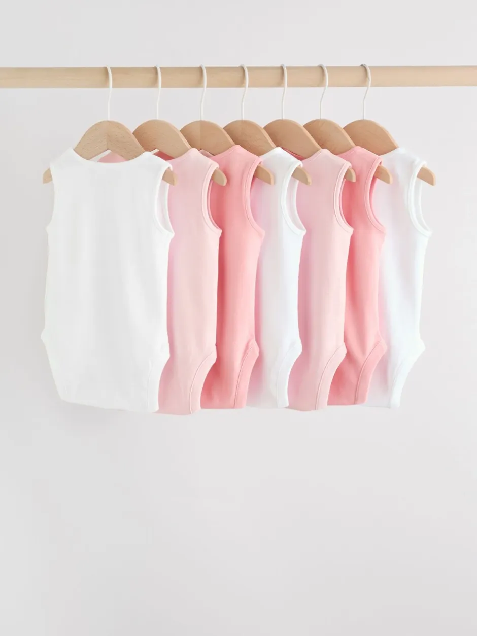 Rompertjes En Hemdjes*Next Roze/wit - Essentieel Vest Baby Bodysuits