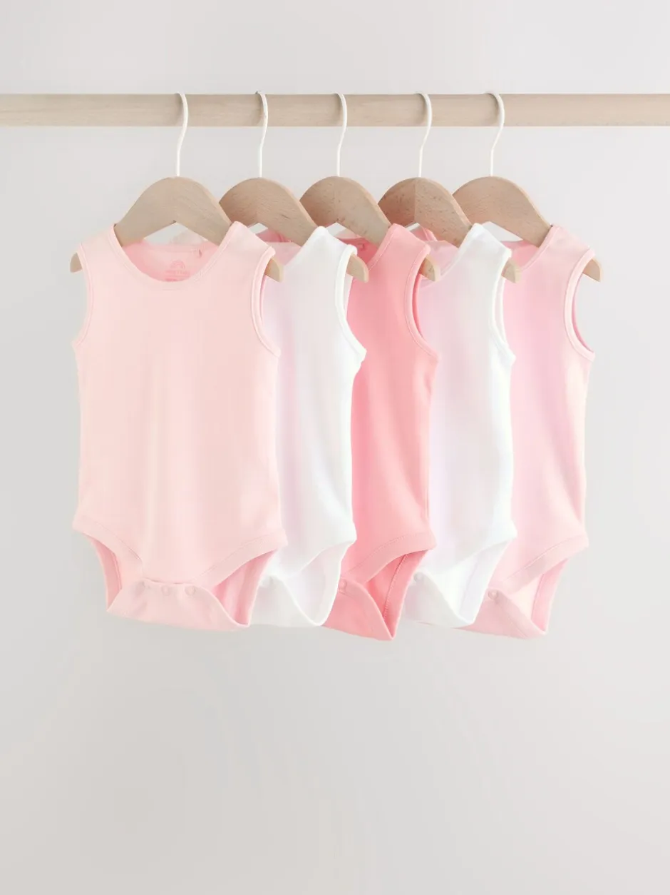 Rompertjes En Hemdjes*Next Roze/wit - Essentieel Vest Baby Bodysuits