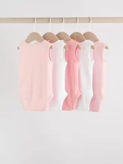 Rompertjes En Hemdjes*Next Roze/wit - Essentieel Vest Baby Bodysuits