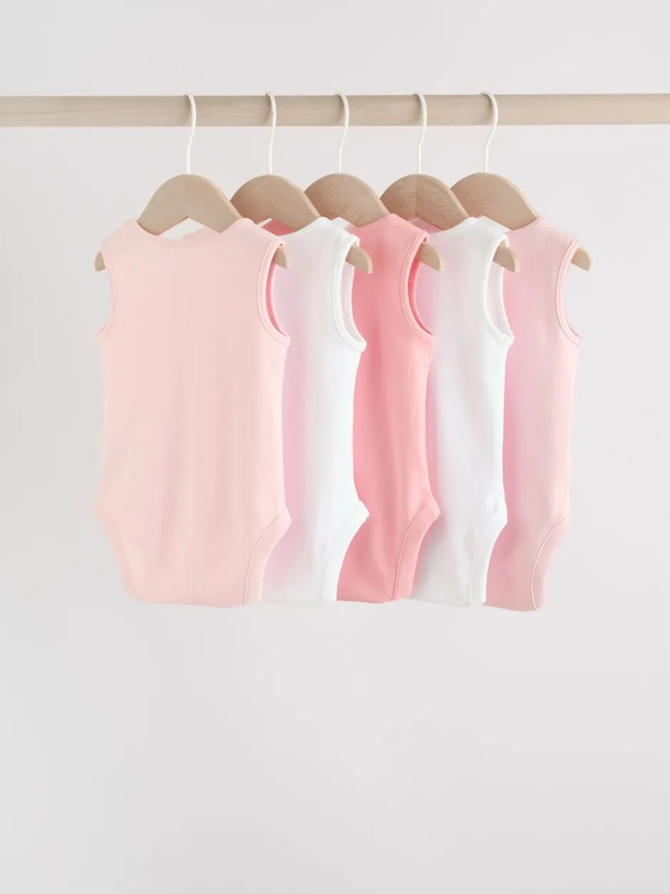 Rompertjes En Hemdjes*Next Roze/wit - Essentieel Vest Baby Bodysuits