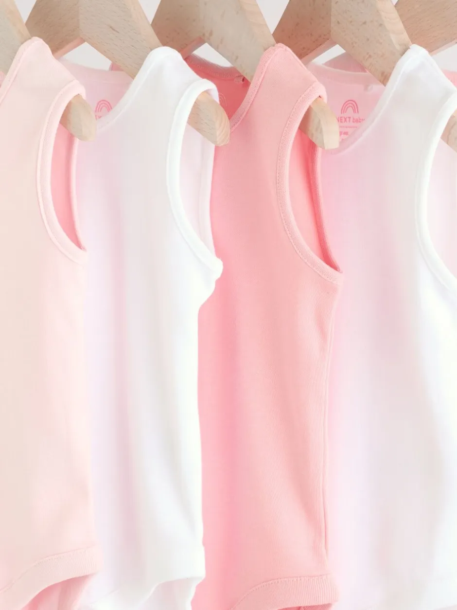 Rompertjes En Hemdjes*Next Roze/wit - Essentieel Vest Baby Bodysuits