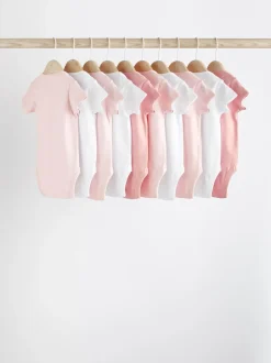 Rompertjes En Hemdjes*Next Roze/wit - Essentiële babyrompertjes met korte mouwen