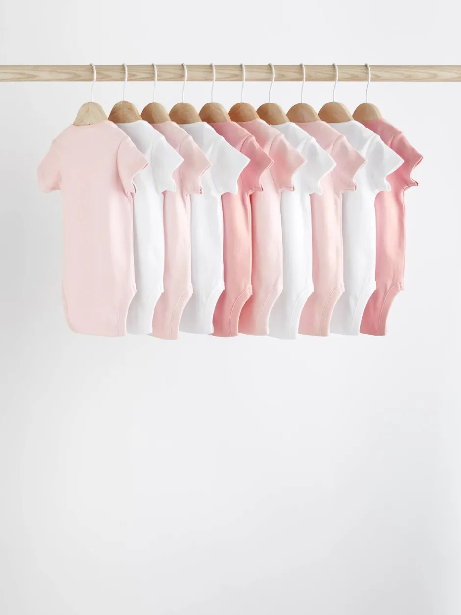 Rompertjes En Hemdjes*Next Roze/wit - Essentiële babyrompertjes met korte mouwen