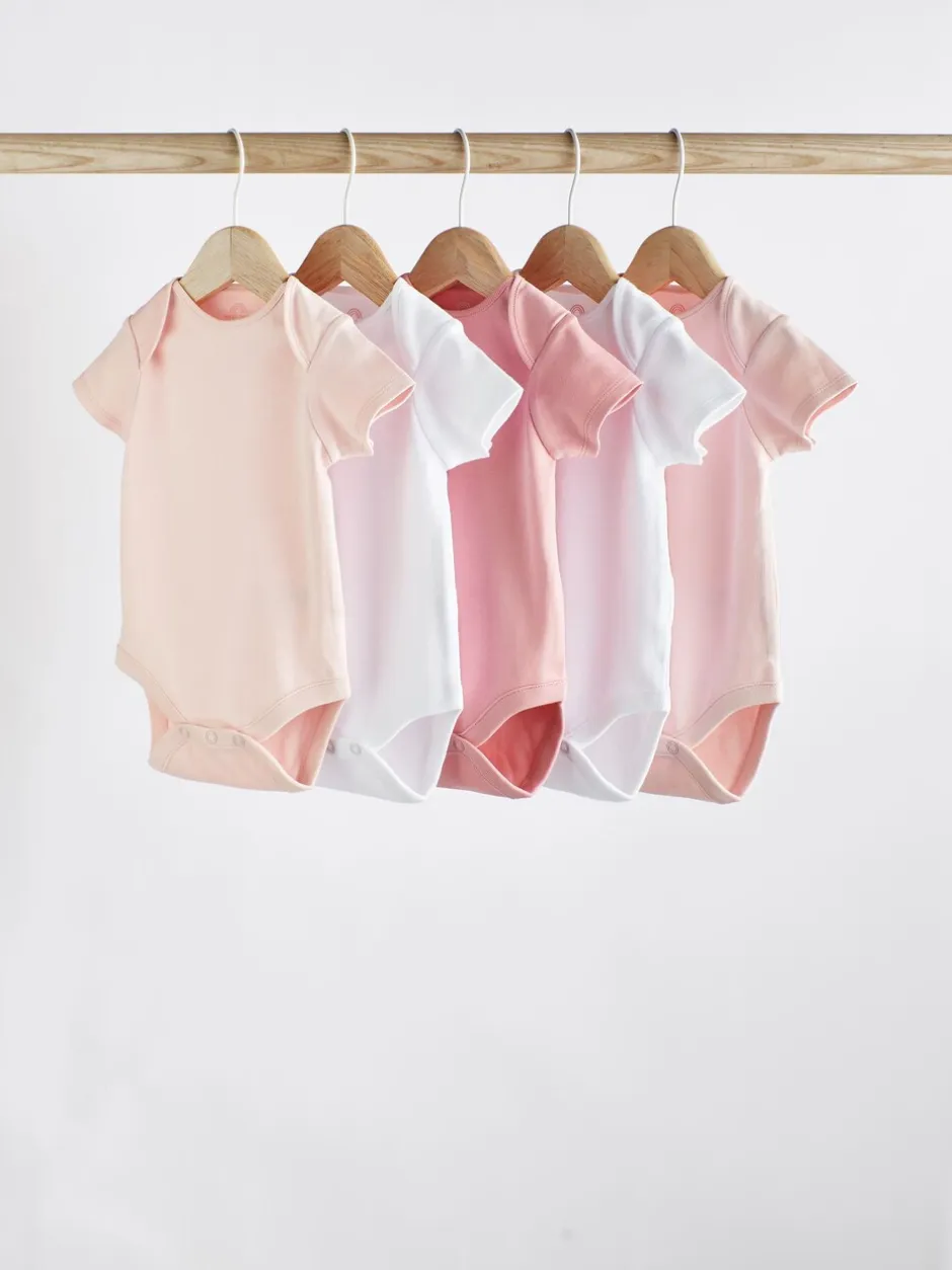 Rompertjes En Hemdjes*Next Roze/wit - Essentiële babyrompertjes met korte mouwen