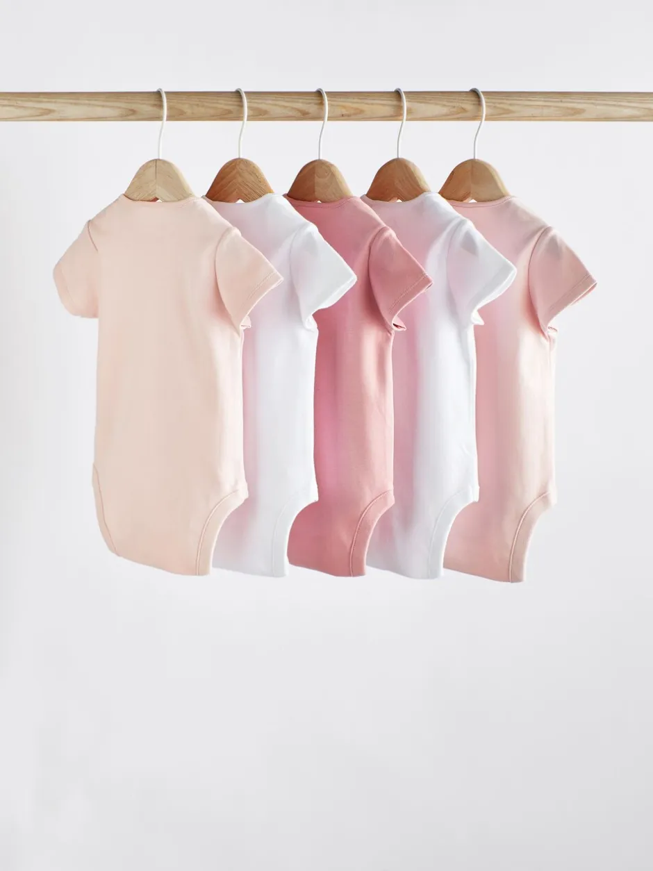 Rompertjes En Hemdjes*Next Roze/wit - Essentiële babyrompertjes met korte mouwen