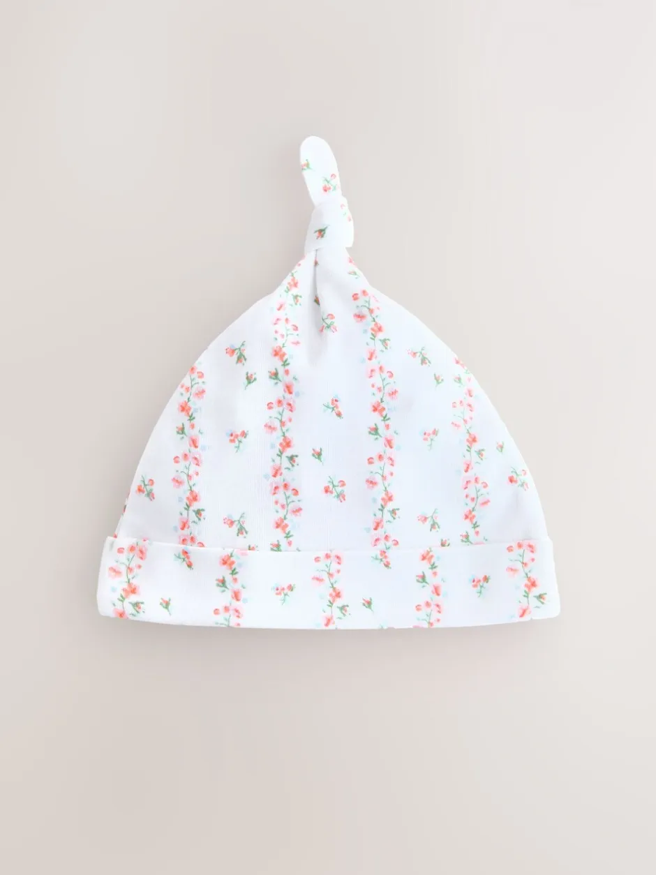 Mutsjes En Antikrabwantjes|Mutsen, Handschoenen En Sjaals|Next Roze/wit - Set van 3 babymutsen met strik (0-12mnd)