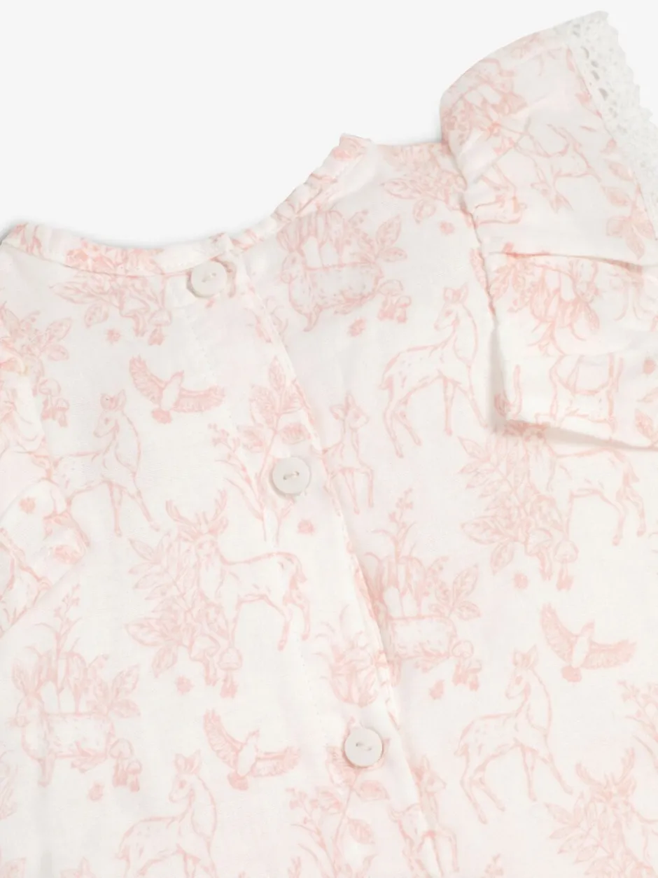 Jumpsuits En Playsuits*The Little Tailor - Mousseline babyplaysuit van 100% katoen Roze/wit
