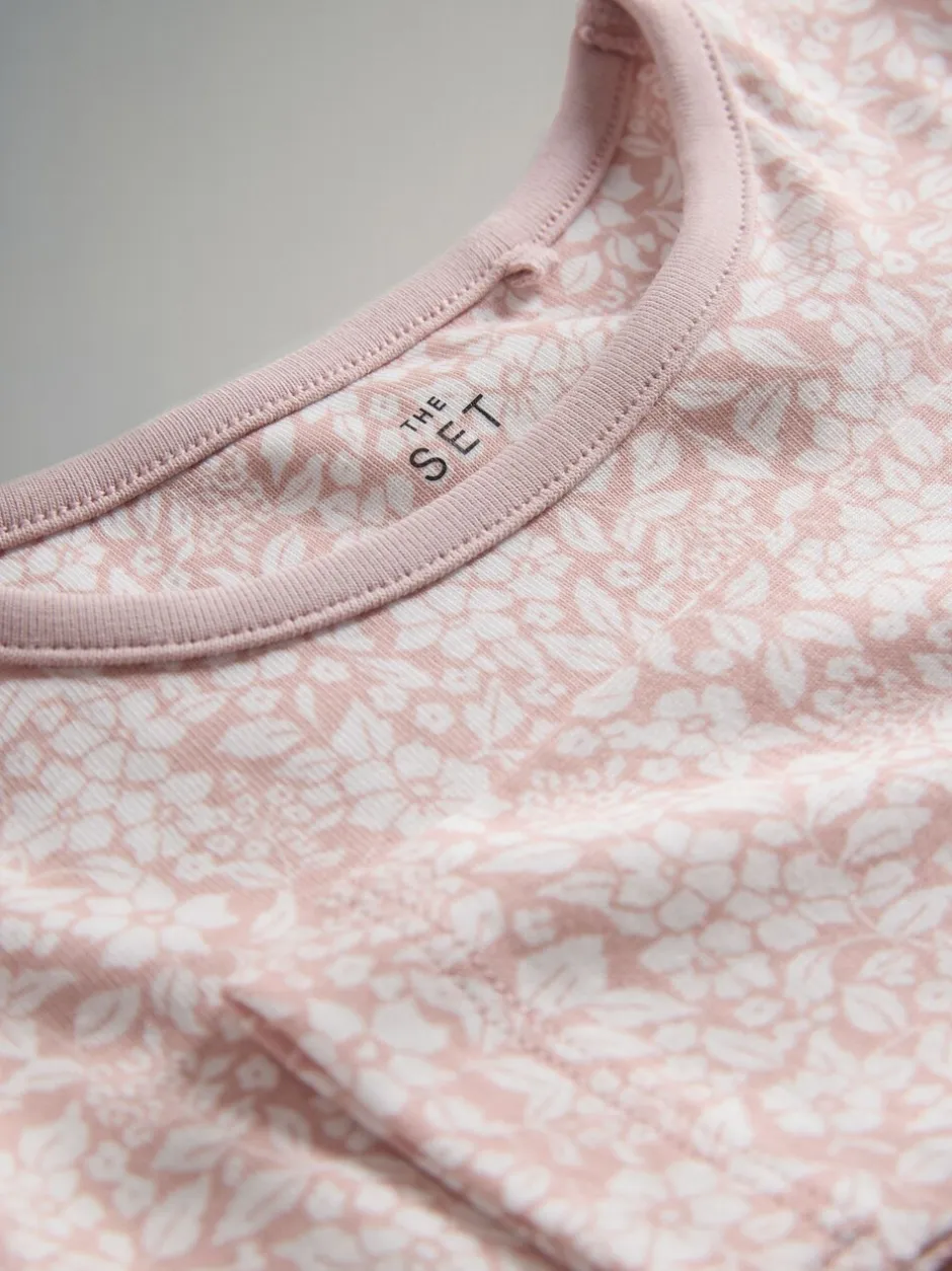 Nachtkleding En Pyjama's|Pyjama's*The Set - verpakking van 4 behaaglijke katoenen jersey pyjama's Roze/wit