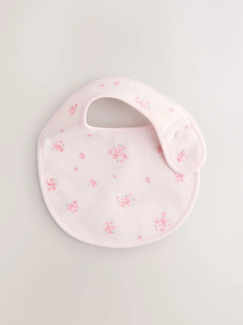 Slabbetjes*Next Roze/wit - Verpakking met 3 babyslabbetjes