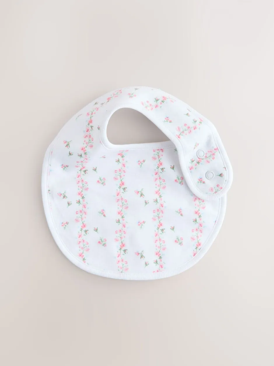 Slabbetjes*Next Roze/wit - Verpakking met 3 babyslabbetjes