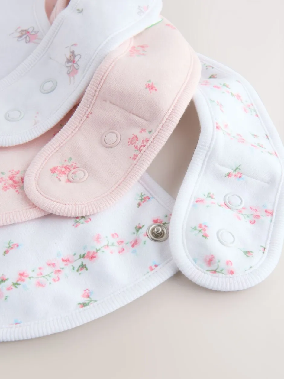 Slabbetjes*Next Roze/wit - Verpakking met 3 babyslabbetjes