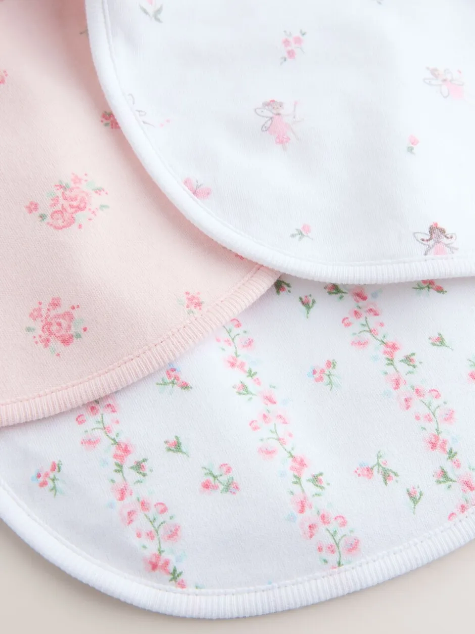 Slabbetjes*Next Roze/wit - Verpakking met 3 babyslabbetjes