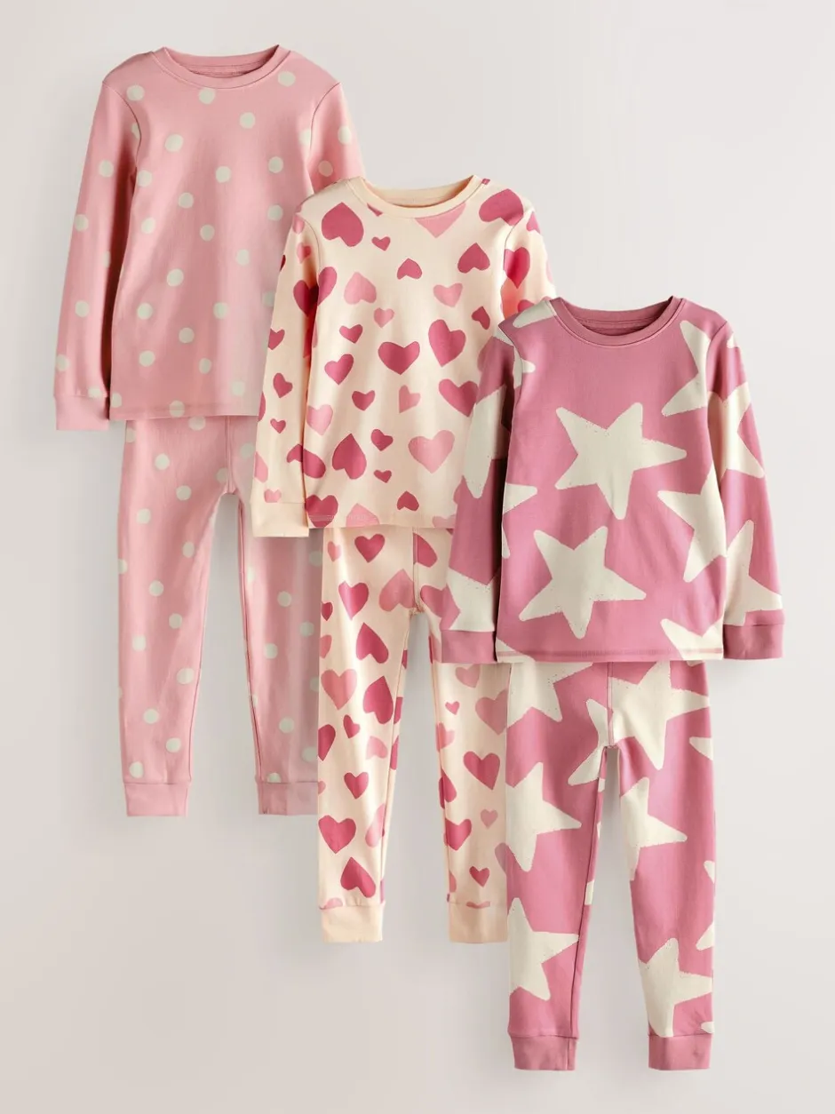 Multipacks|Nachtkleding En Pyjama's*Next Roze/wit - Verpakking van 3 knusse pyjama's (9 mnd-12 jr)