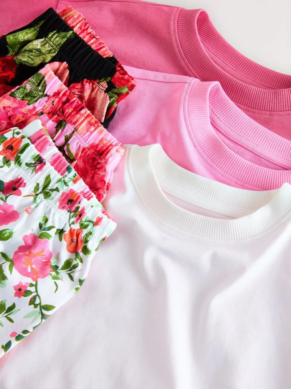 Nachtkleding En Pyjama's|Pyjama's*Next - Floral Pyjamas 3 Pack (3-16yrs) Roze/zwart