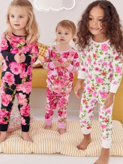Multipacks|Nachtkleding En Pyjama's*Next - Verpakking van 3 knusse pyjama's (9 mnd-16 jr) Roze/zwart