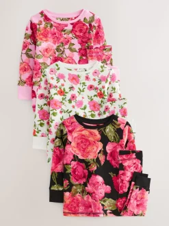 Multipacks|Nachtkleding En Pyjama's*Next - Verpakking van 3 knusse pyjama's (9 mnd-16 jr) Roze/zwart