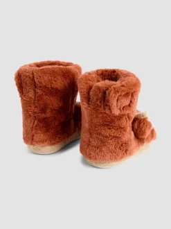 Pantoffels|Pantoffels|Jojo Maman Bébé - Plush Slipper Boots Rust Schotse Hooglander
