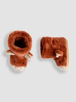 Pantoffels|Pantoffels|Jojo Maman Bébé - Plush Slipper Boots Rust Schotse Hooglander
