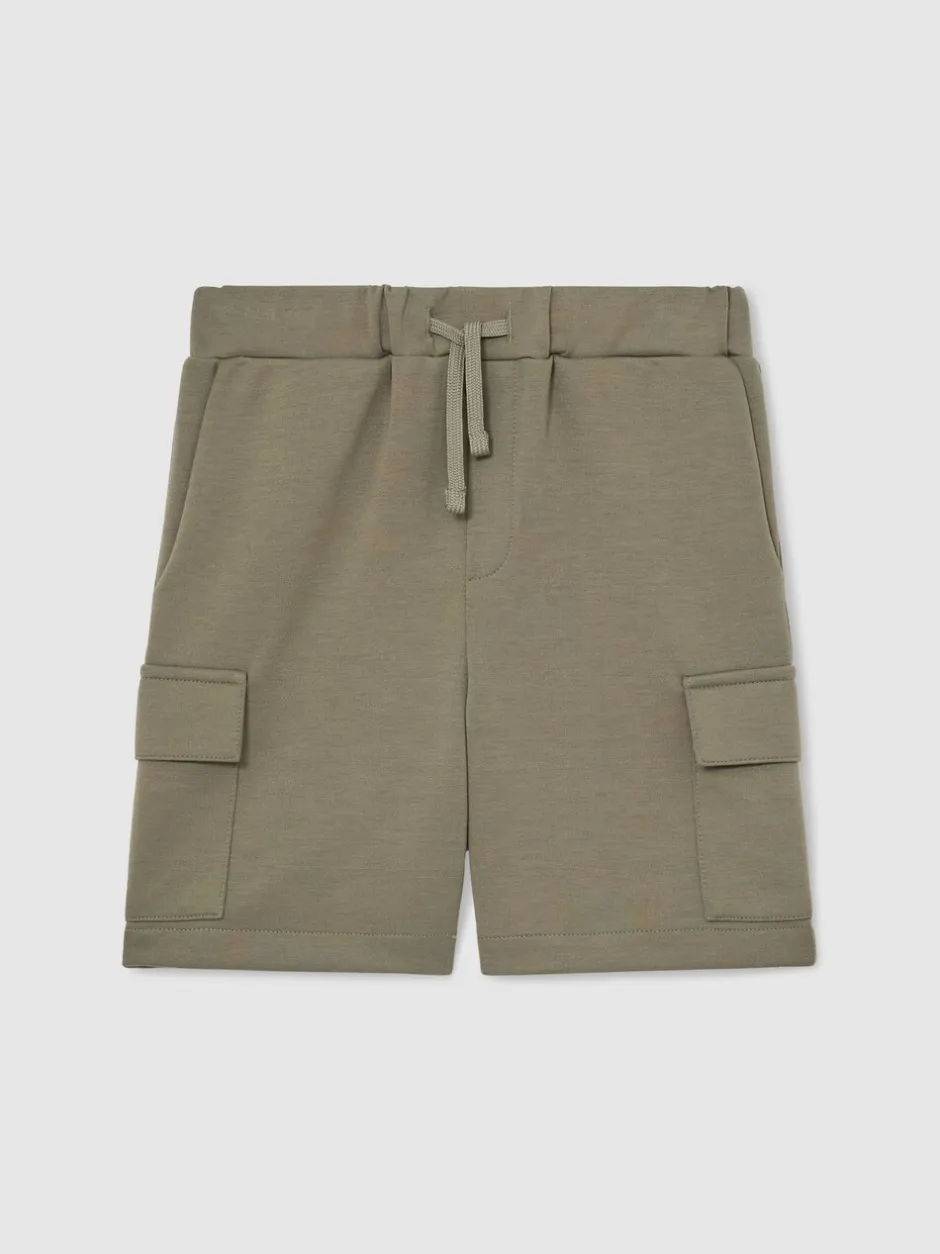 Shorts|Reiss - Oliver premium cargoshorts van interlock-jersey Salie