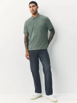 Poloshirts|Next Saliegroen - Normale Pasvorm - Piqué poloshirt met korte mouwen