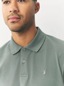 Poloshirts|Next Saliegroen - Normale Pasvorm - Piqué poloshirt met korte mouwen