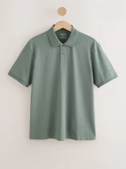 Poloshirts|Next Saliegroen - Normale Pasvorm - Piqué poloshirt met korte mouwen