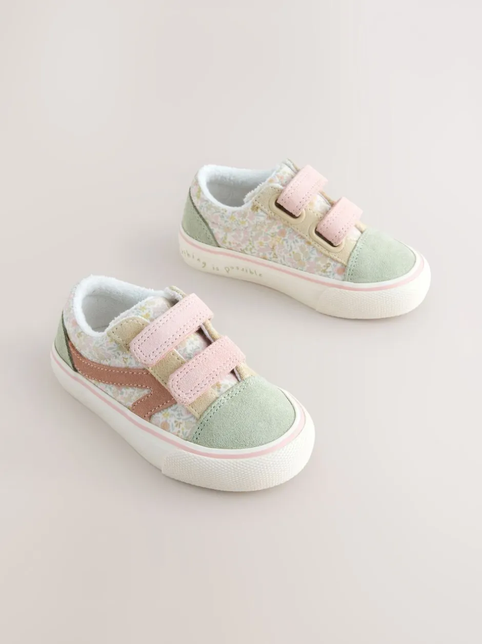 Sneakers|Next - Sneakers met klittenbandsluiting Saliegroen gebloemd