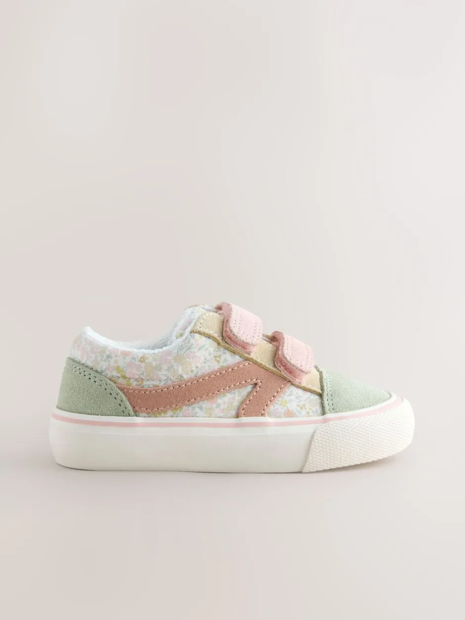Sneakers|Next - Sneakers met klittenbandsluiting Saliegroen gebloemd