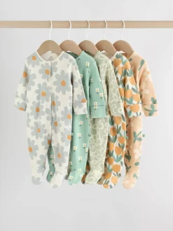 Multipacks|Babypakjes En Babypyjama's*Next Saliegroen gebloemd - Verpakking van 5 babypyjama's (0 mnd-2 jr)