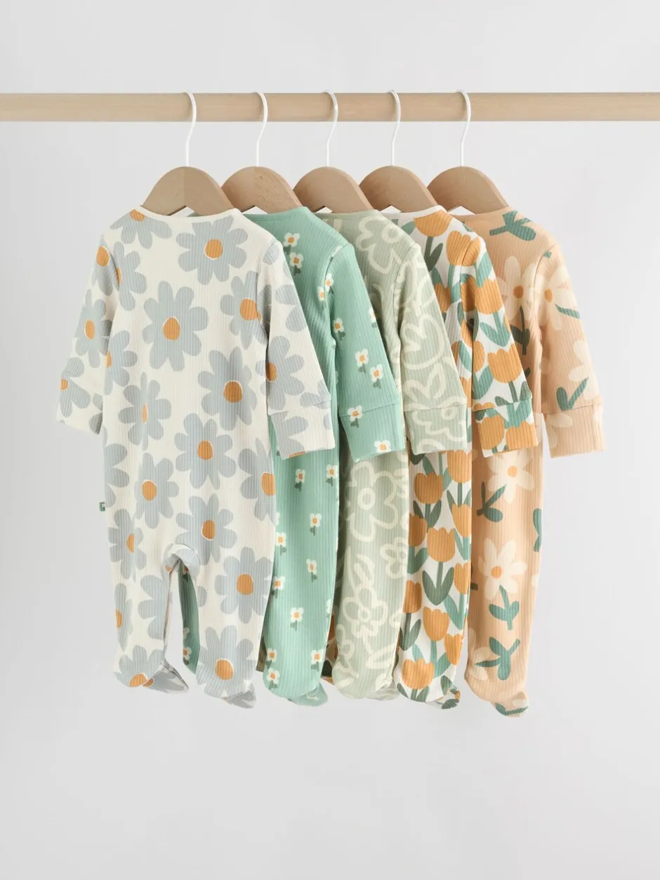 Multipacks|Babypakjes En Babypyjama's*Next Saliegroen gebloemd - Verpakking van 5 babypyjama's (0 mnd-2 jr)