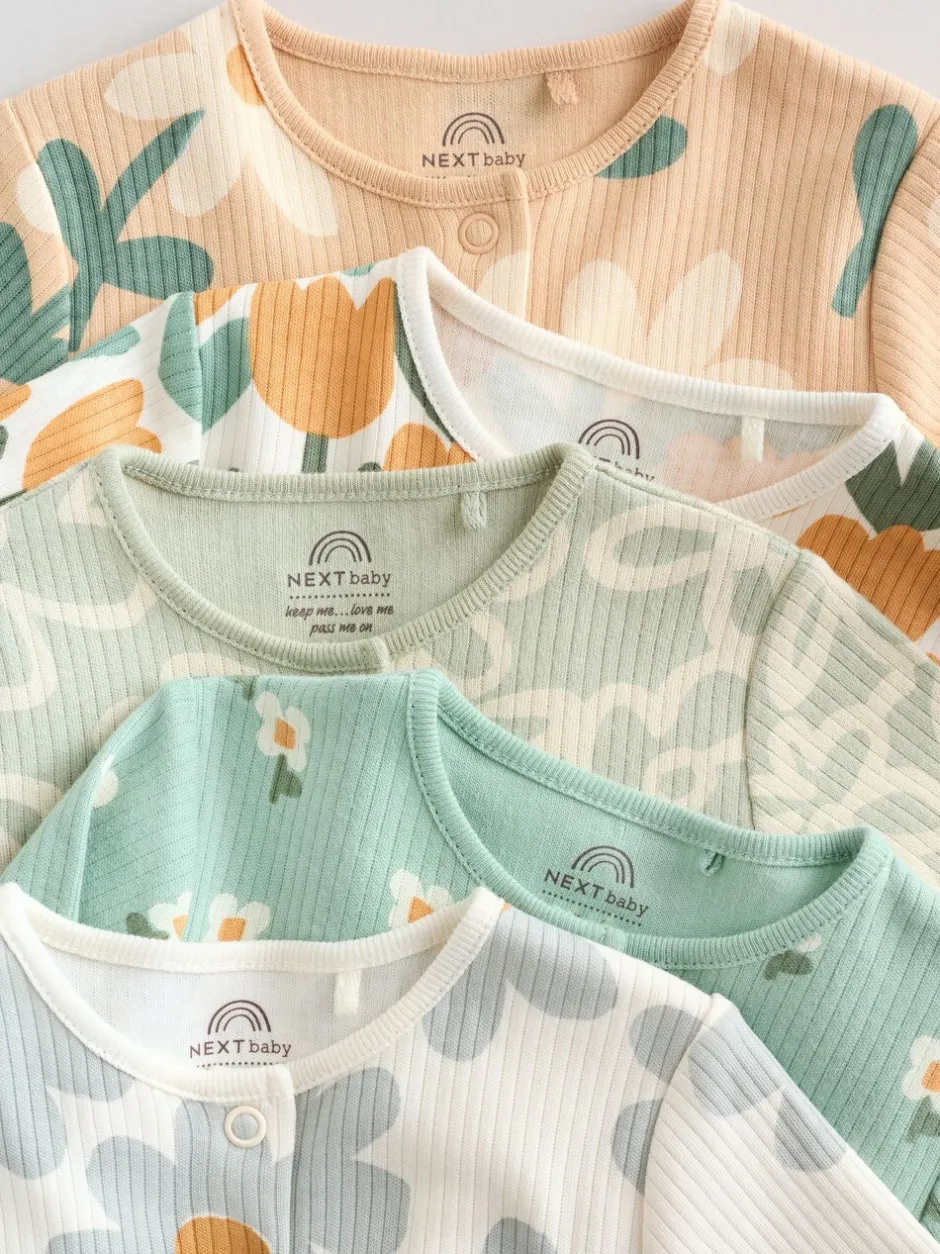 Multipacks|Babypakjes En Babypyjama's*Next Saliegroen gebloemd - Verpakking van 5 babypyjama's (0 mnd-2 jr)
