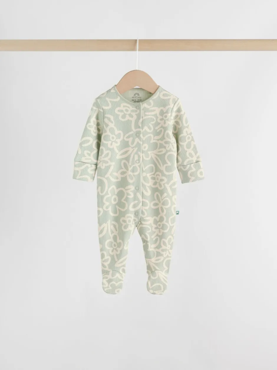 Multipacks|Babypakjes En Babypyjama's*Next Saliegroen gebloemd - Verpakking van 5 babypyjama's (0 mnd-2 jr)