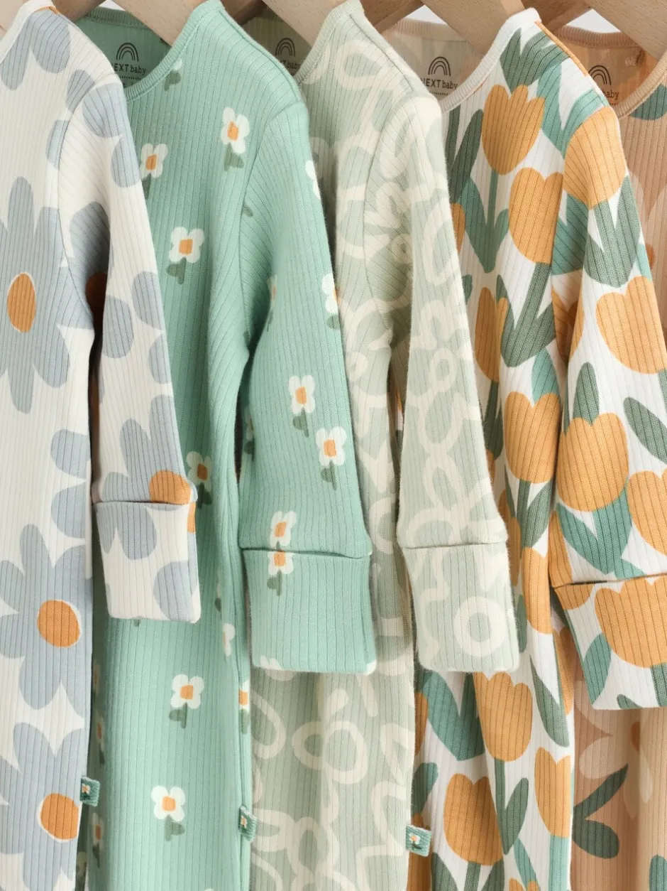 Multipacks|Babypakjes En Babypyjama's*Next Saliegroen gebloemd - Verpakking van 5 babypyjama's (0 mnd-2 jr)