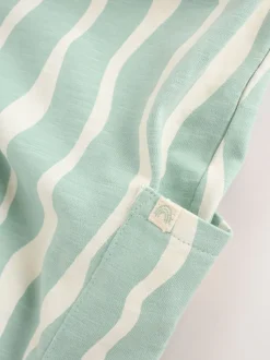 Rompertjes En Tuinbroeken|Next - Baby Long Leg Jersey Romper (0mths-3yrs) Saliegroen gestreept