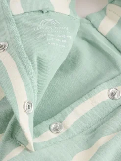 Rompertjes En Tuinbroeken|Next - Baby Long Leg Jersey Romper (0mths-3yrs) Saliegroen gestreept