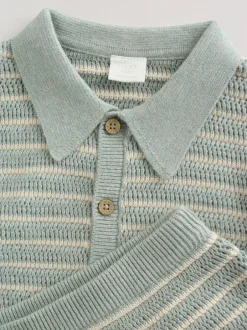 Shorts|Next Saliegroen gestreept - Knitted Top and Shorts Baby Set (0mths-2yrs)