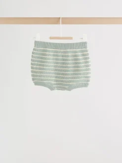 Shorts|Next Saliegroen gestreept - Knitted Top and Shorts Baby Set (0mths-2yrs)